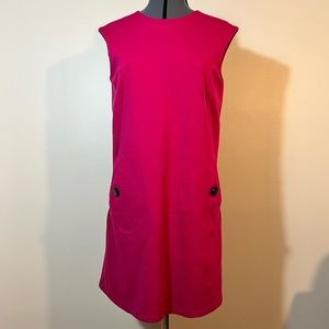 Michael Michael Kors Cap Sleeve Magenta Retro Midi Dress Size M